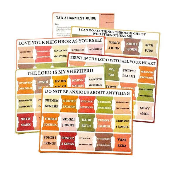 Laminated Bible Tabs ~ Large Print ~ Modern Earth-Tone Colors ~ Placement Guide - Picture 13 of 13